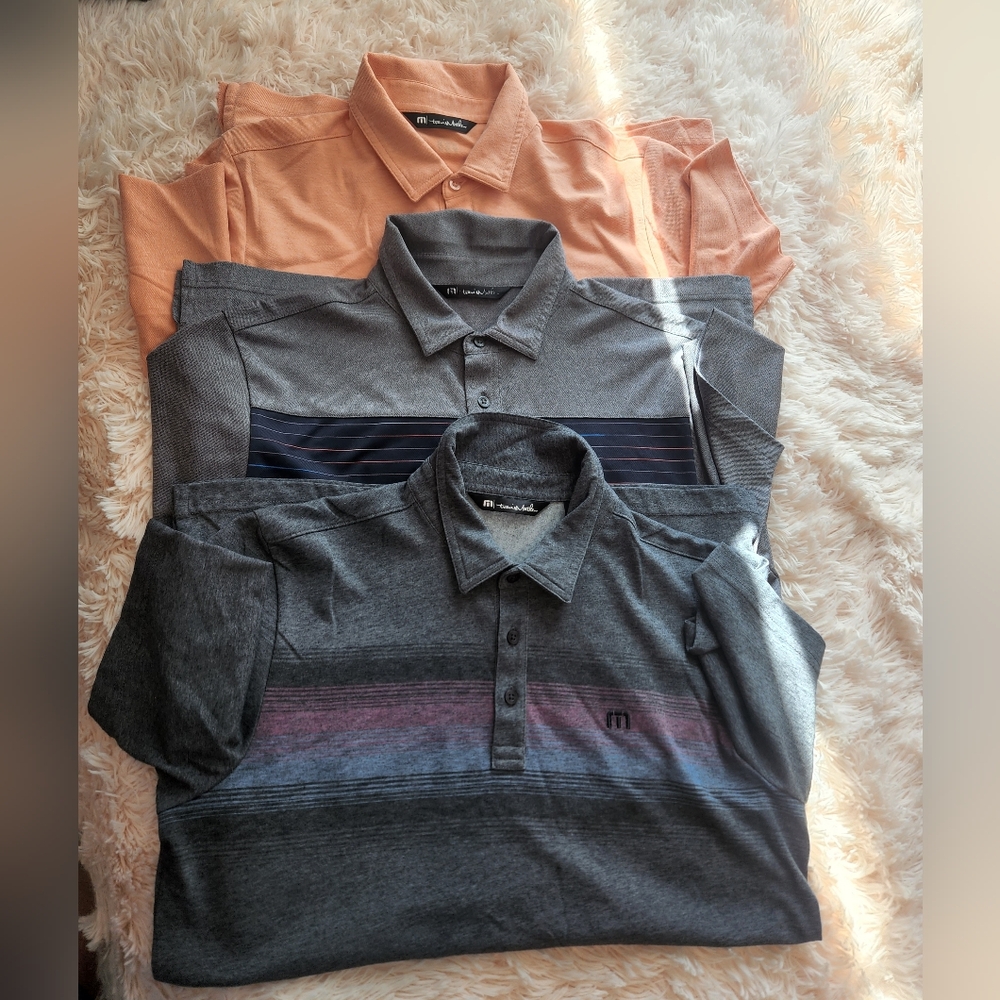Men's Gray and Orange Polo Shirts Bundle